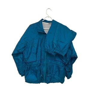 Basic Editions Windbreaker Jacket Pants Set‎ Small Blue Nylon Track Suit Vintage